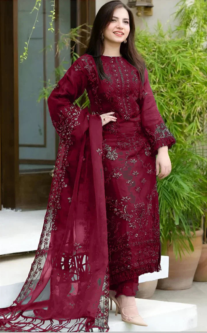3PC Heavy Embroidered Suit