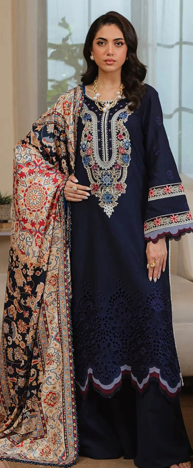 3pc Lawn Heavy Unstitched Embroidered