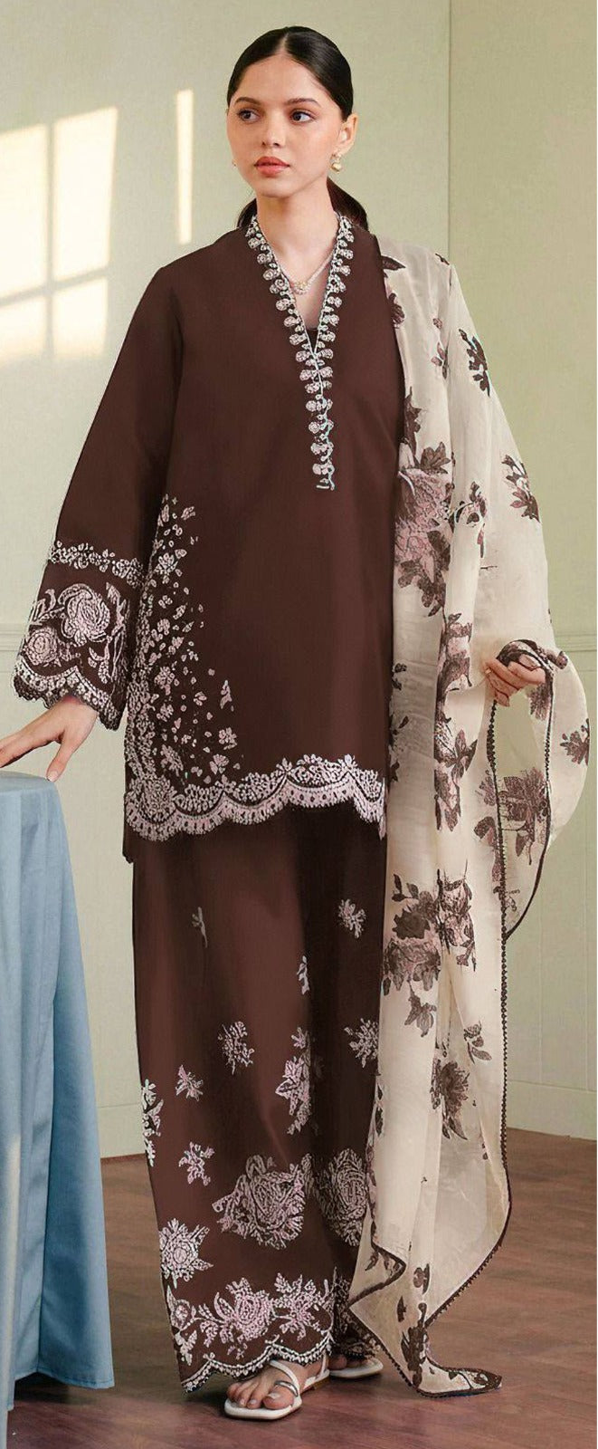 Embroidered Lawn Unstitched 3PC Suit