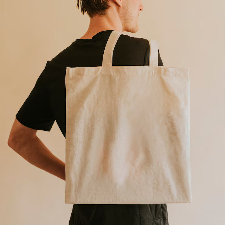 Pack of 3 Plain Canvas Tote Bags | 100% Eco-Friendly Reusable Shoulder Bag | Ideal for Shopping, College & DIY