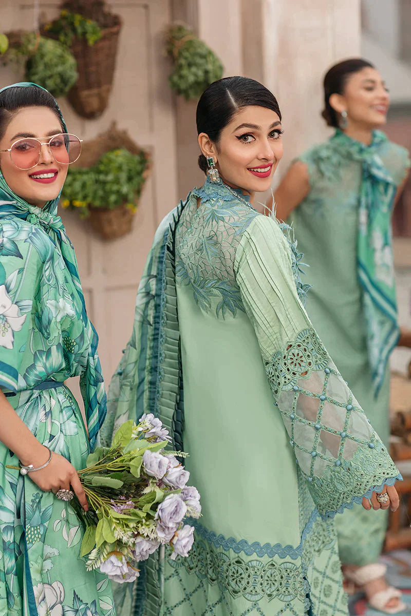 3PC EMBROIDERED LAWN DRESS WITH SILK DUPATTA